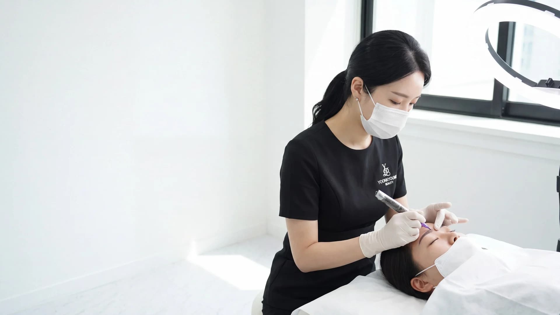 머신 헤어스트록 시술 장면